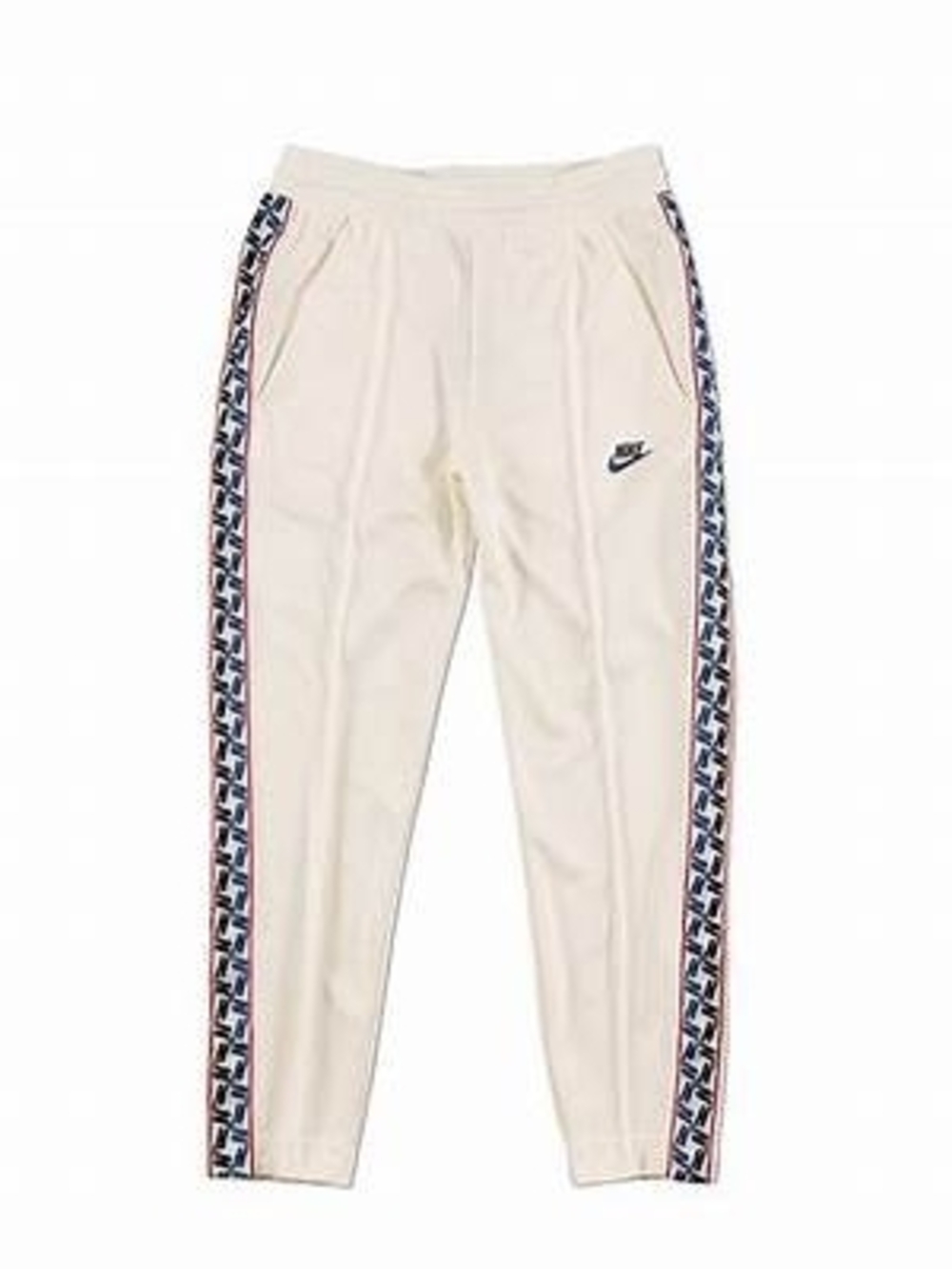 Nike Cream Joggers with Navy Patterned Side Tape